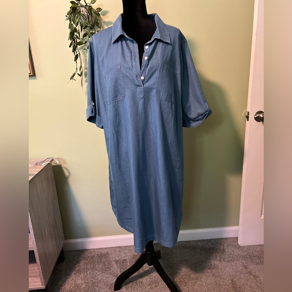 Plus Size Chambray Dress (NWT)